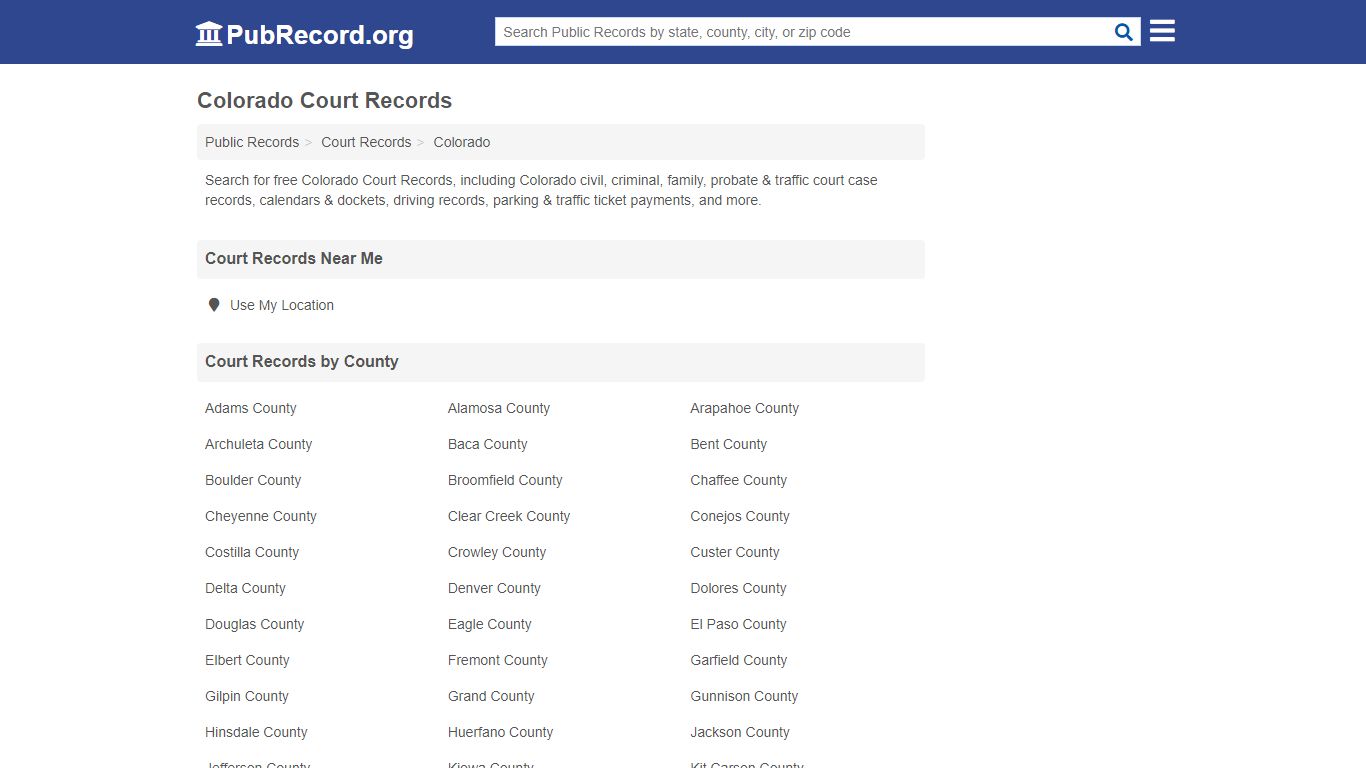 Free Colorado Court Records - pubrecord.org